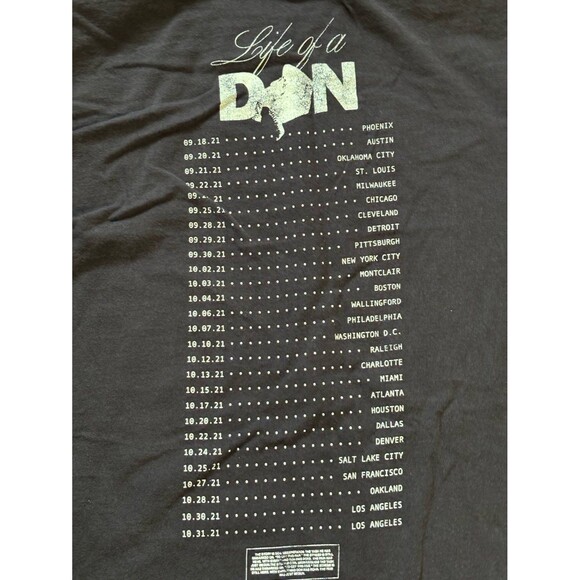 Don Toliver Mens Large Brown Life Of A Don Long Sleeve T-Shirt Concert Tour - Picture 7 of 7